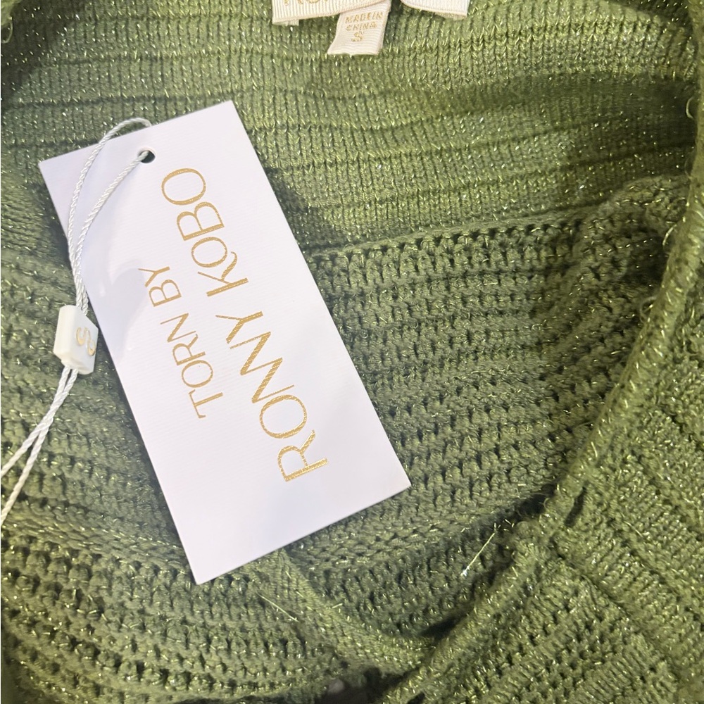 Torn By Ronny Kobo Metallic Green Crochet Maxi Dress
NEW With TAGS - Picture 2 of 4